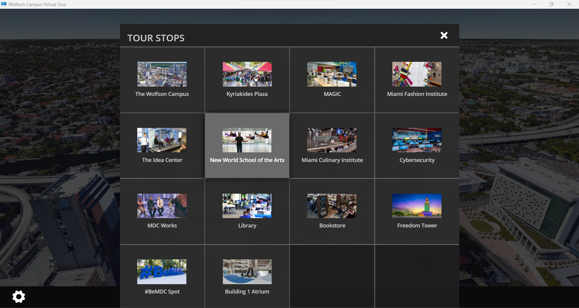 Wolfson Campus 360 Virtual Tour — stops